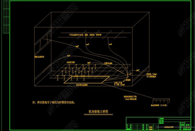 机房防雷及等电位接地大样图CAD弱电智能化
