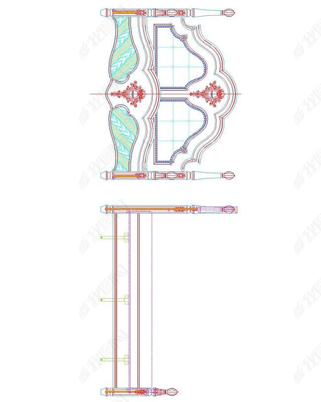 欧美式床1比1图可以打印直接生产CAD