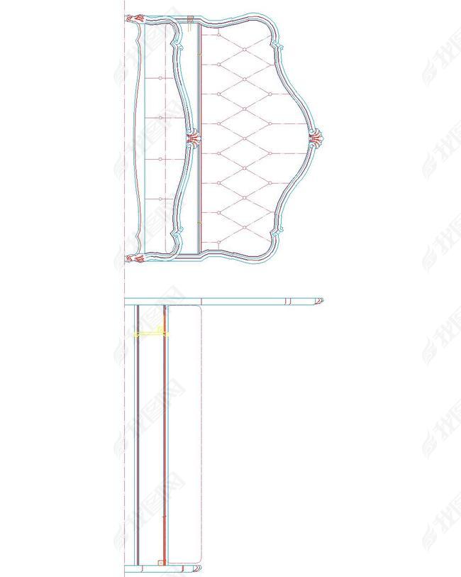 欧美式床1比1图可以打印直接生产CAD