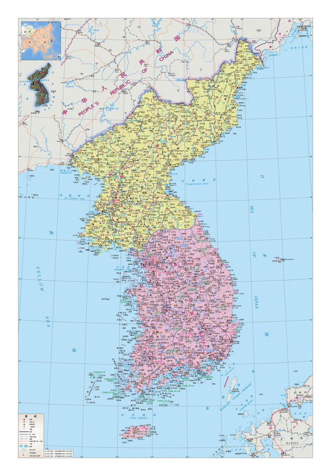韩国朝鲜地图高清版大图(图片编号:14869846
