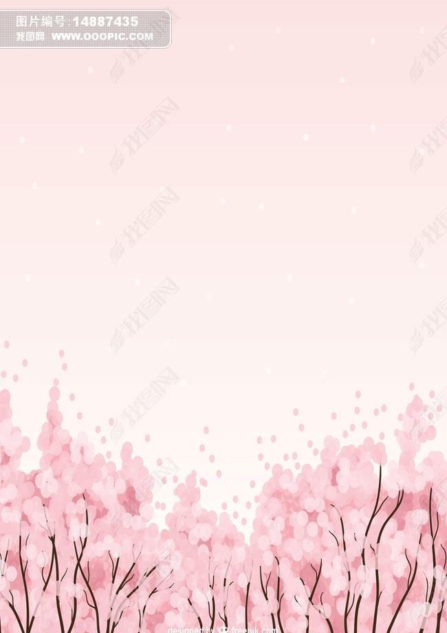原创水彩樱花信纸背景版权可商用