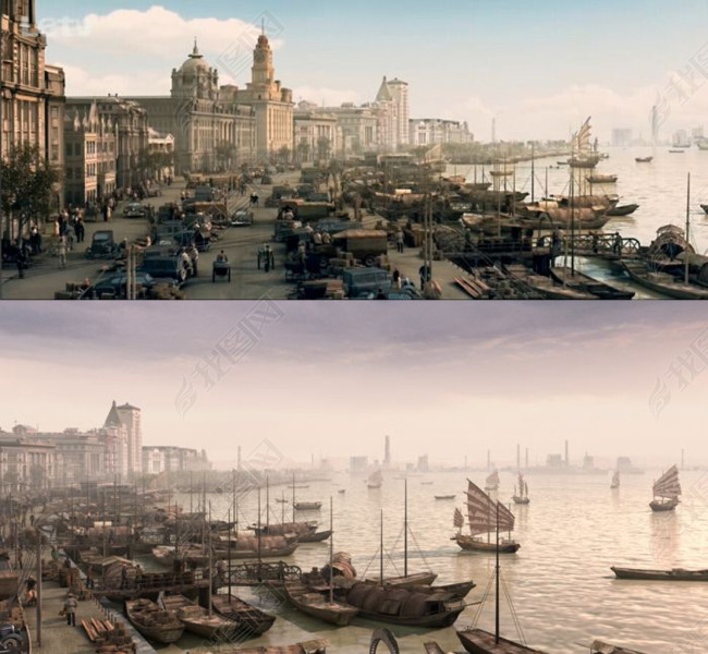 上海外滩老上海商贸港口码头浦东3D模型图片