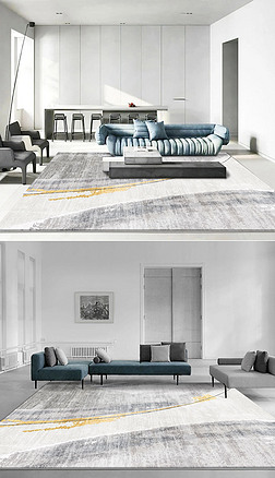 現代簡約輕奢幾何條紋抽象創意客廳地毯地墊圖案