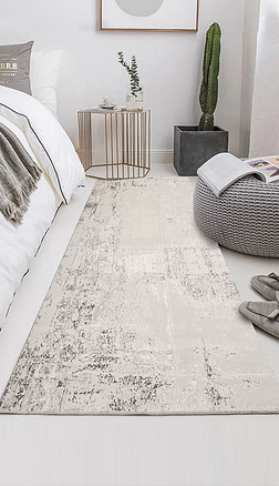日式輕奢侘寂風床邊客廳現代簡約幾何地毯地墊