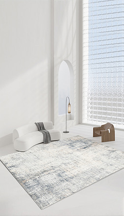 現代簡約輕奢抽象水墨條紋客廳地毯地墊圖案設計