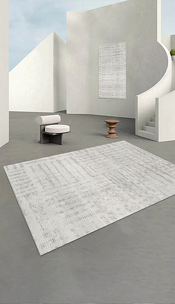 現代輕奢極簡灰色幾何唯美客廳臥室床邊地毯地墊