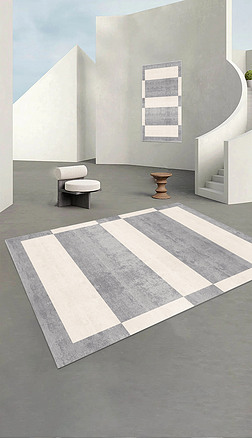 現代輕奢極簡灰色幾何唯美客廳臥室床邊地毯地墊