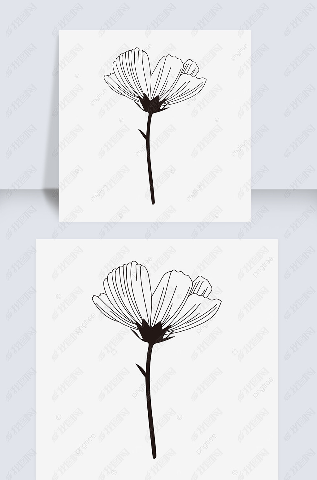 ϸڰflower clipart black and white