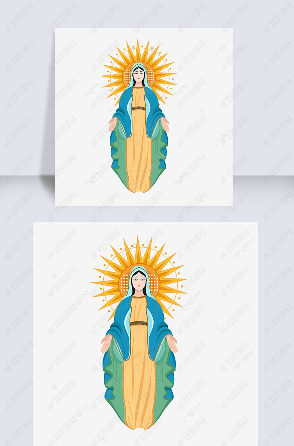 原创神圣和平女神手绘插画版权可商用