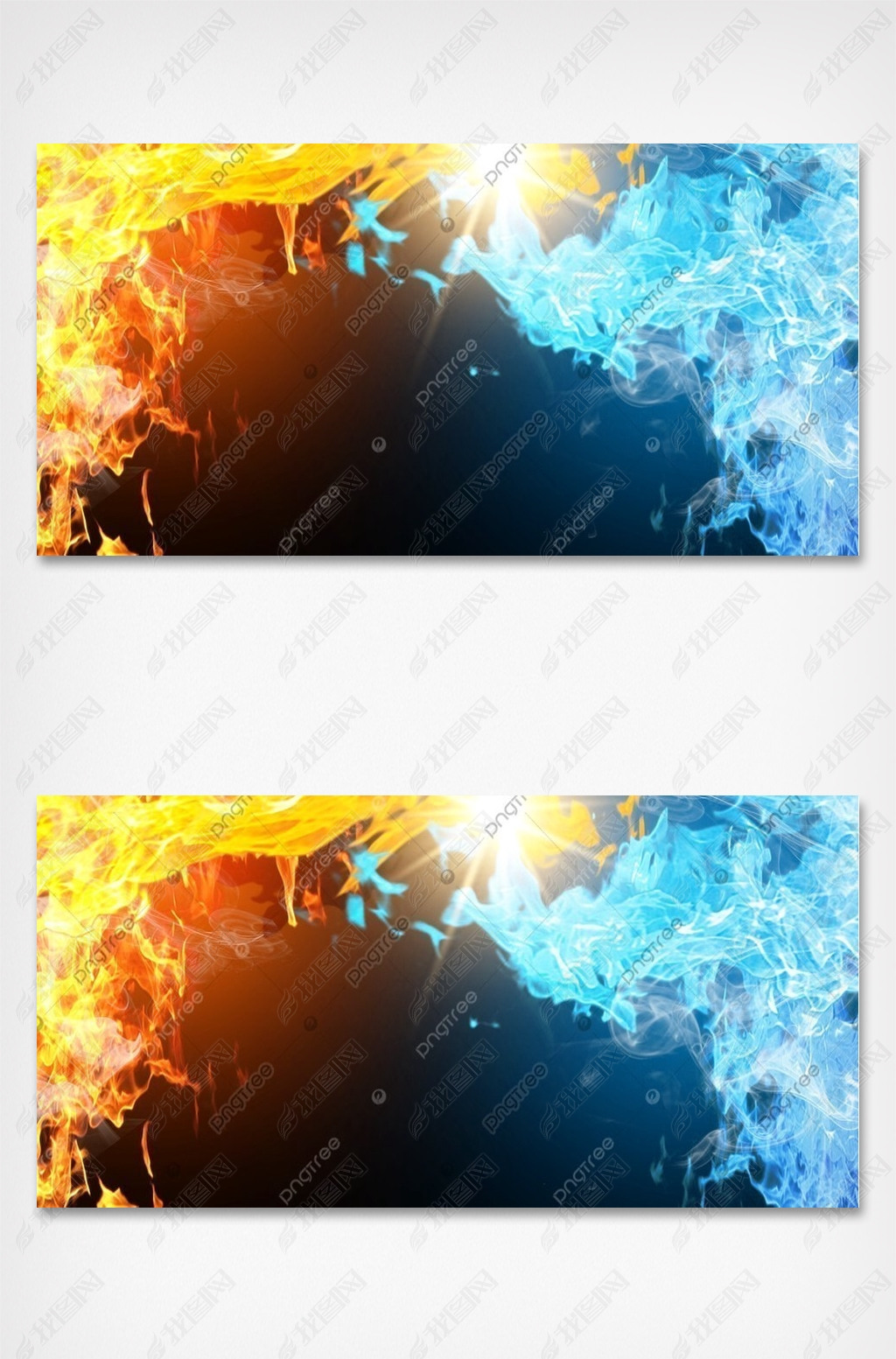 原创燃烧发光冰火交融碰撞背景版权可商用