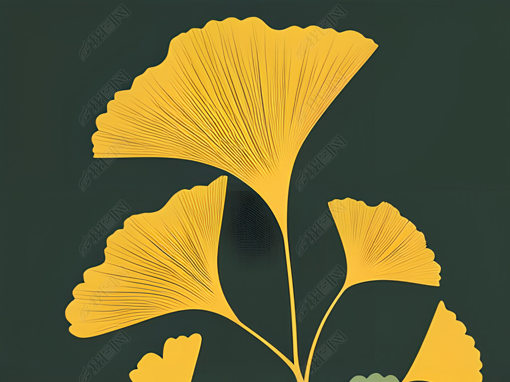 Ginkgo biloba leaf flower vector art decor poster for your home廭ͼ