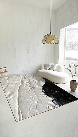 現代簡約輕奢抽象主義幾何侘寂風客廳臥室地毯地墊