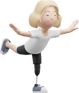 3D白人女性單腿平衡站立形象