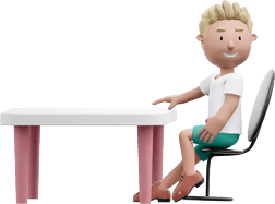 3D白人男性坐立坐姿形象