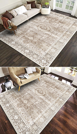 現代美式抽象古典波斯復古歐式客廳地毯地墊圖案設計