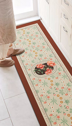 現代北歐美式輕奢簡約幾何腳墊廚房地墊地毯