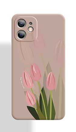 奶油郁金香現代簡約花朵手機殼創意手機殼圖案設計