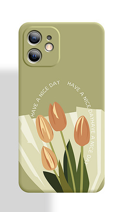 奶油郁金香現代簡約花朵手機殼創意手機殼圖案設計
