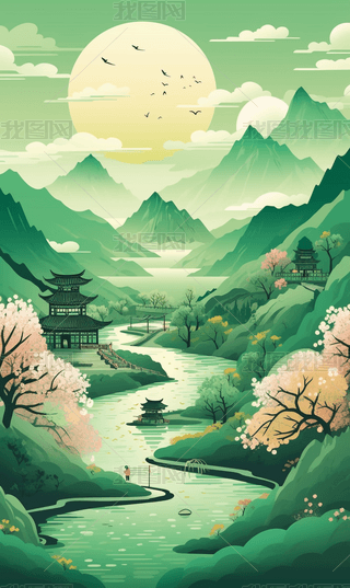 ƽL宋L(fng)ɽh(hun)@Сˮ󱳾