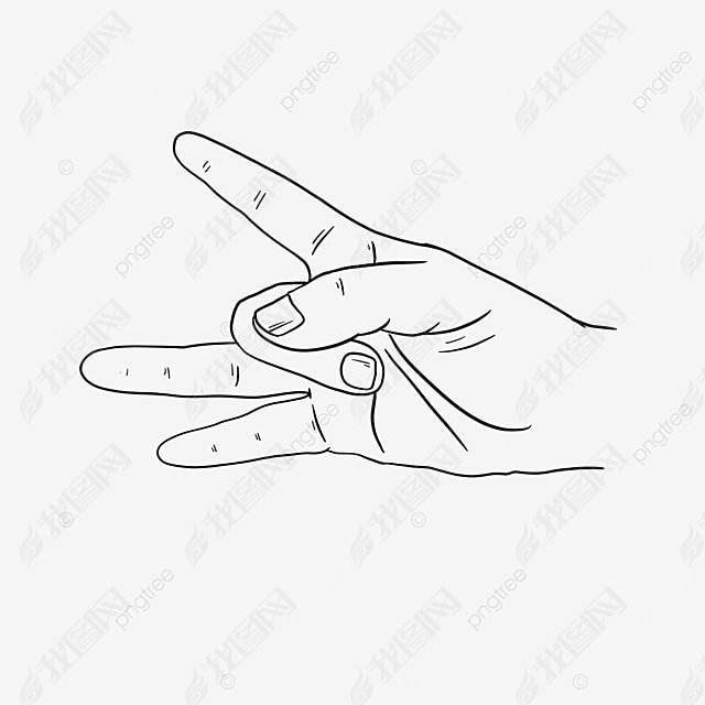 ָȻhand black and white clipart