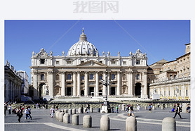 St. Peters Basilica on the St. Peters Square in Rome