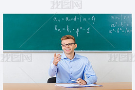 Professor checking students lecture attendance.