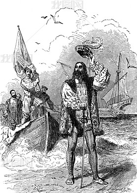 Christopher Columbus landing in America