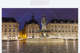 Fontaine des Trois Graces on Place de la Bourse in Bordeaux