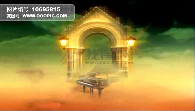 云中天鹅湖宫殿婚庆视频LED屏幕背.图片设计