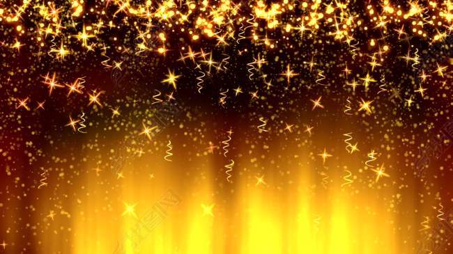 金黄色的闪亮星星视屏素材下载(图片编号:112