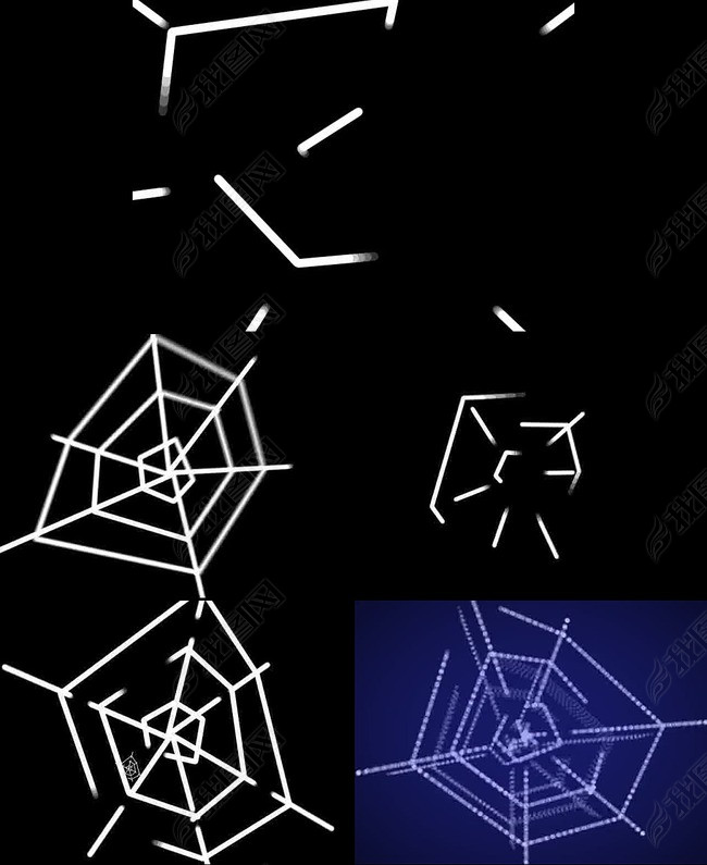 黑白蜘蛛网动态特效背景视频素材