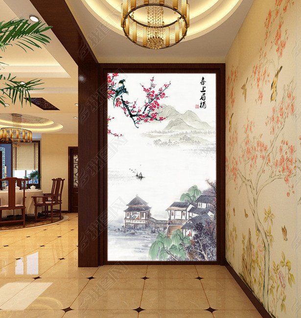 喜上眉梢玄关走廊挂画装饰画