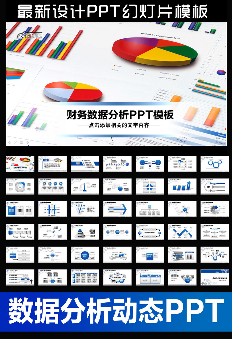 财务数据分析市场销售调研报告PPT模板(图片