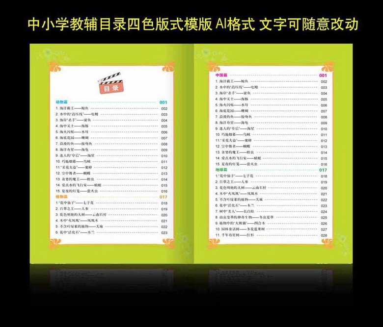 中小学教辅目录版式模版素材ai格式