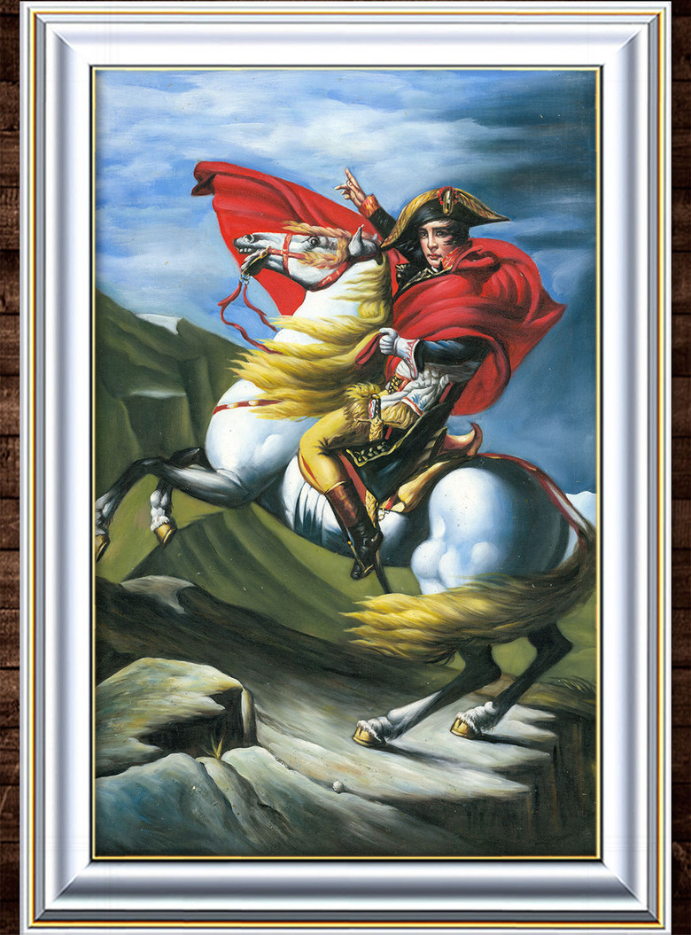 拿破仑越过阿尔卑斯山古典主义油画(图片编号