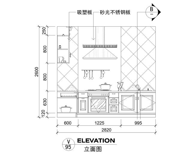 厨房立剖面图集cad图纸设计下载