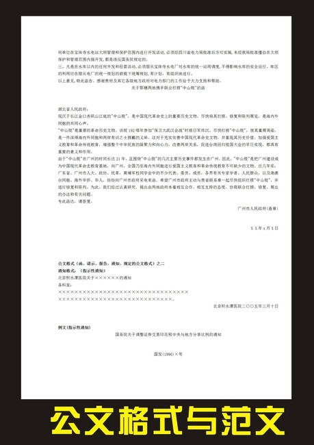 公文函请示报告通知规定的公文格式与范文(图