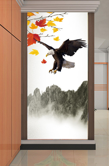 大展宏图鸿图大展大鹏展翅山水风景画玄关(图