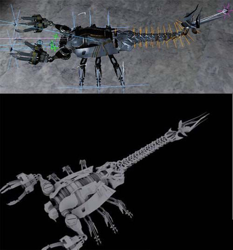 已绑定骨骼机械蝎子3d模型带动画