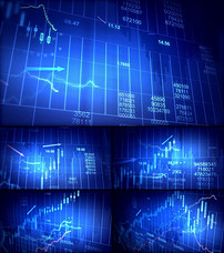 蓝色股票交易所电子屏幕数据背景视频素材