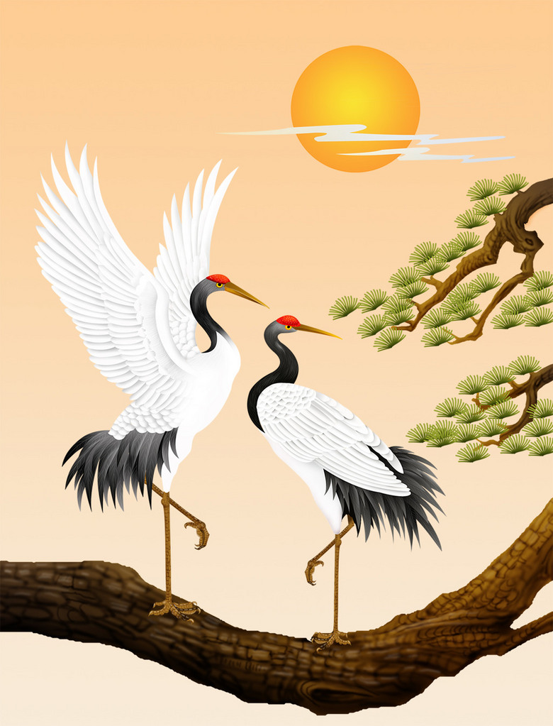 一群鸡一只仙鹤猜一成语_仙鹤简笔画(2)