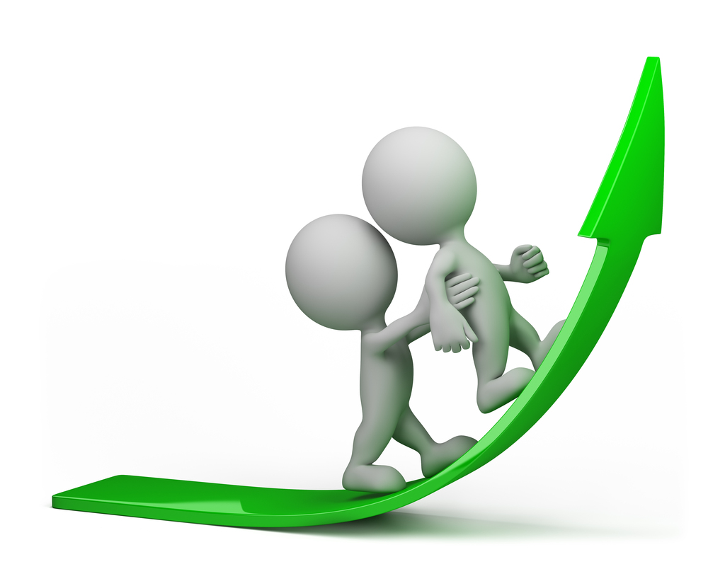 企业3D小人之向上箭头图标图片设计素材_高清