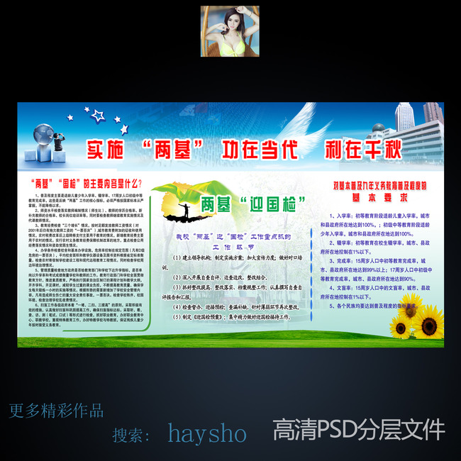 两基内容宣传教育展板