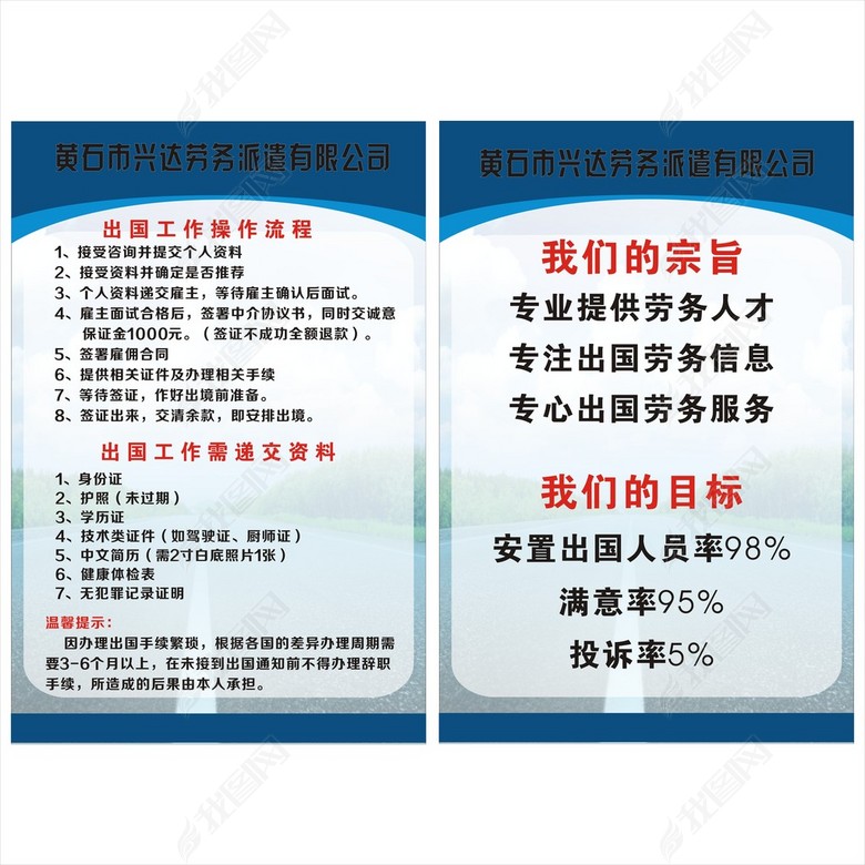 劳务派遣公司工作流程、资料及公司宗旨(图片