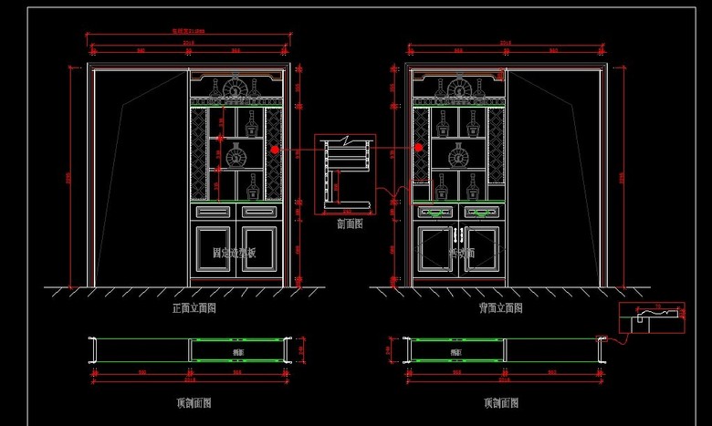 过道酒柜图纸平面设计图下载(图片0.18MB)-柜