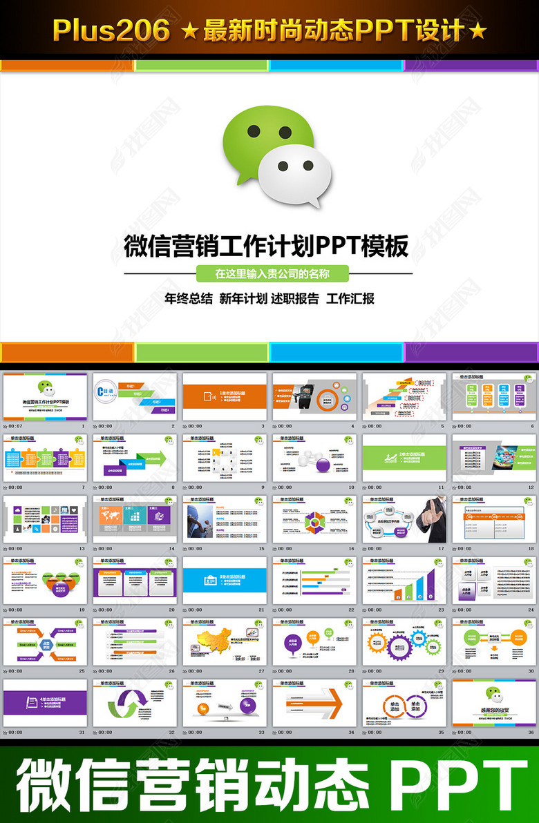 微信网络营销微网微商产品介绍PPT模板(图片