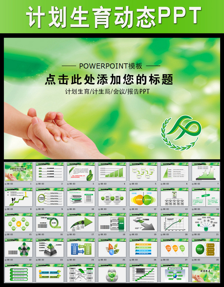 人口调查报告ppt模板_计划生育人口普查ppt模板(3)