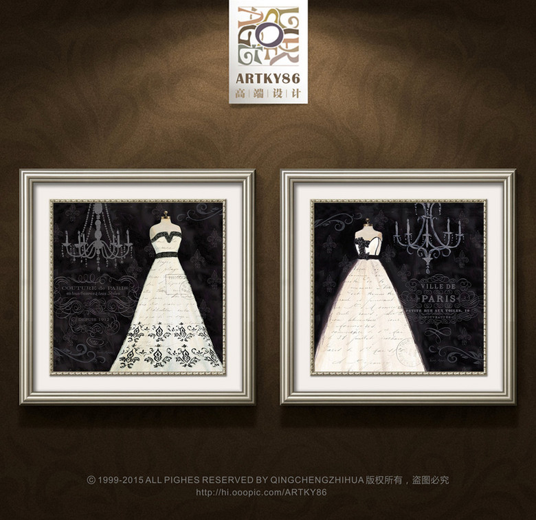 装饰画黑白婚纱_黑白装饰画(2)