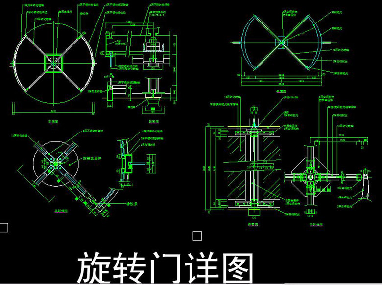 cad旋转门详图