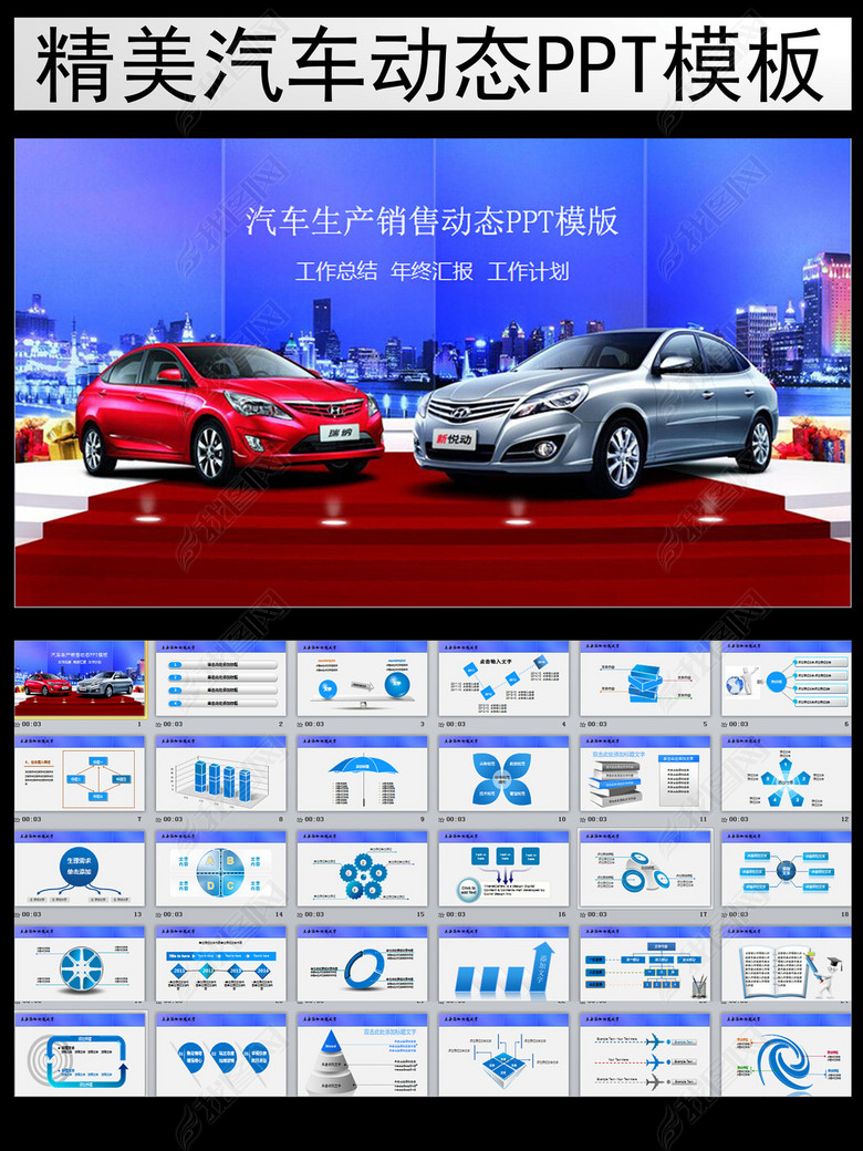 汽车销售维修售后服务总结PPT模板(图片编号